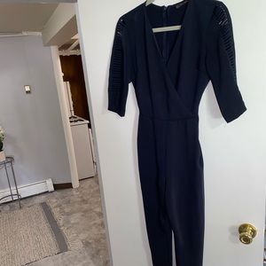 Zara Long Crossover Jumpsuit (Navy Blue)
